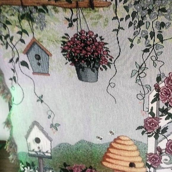 1980's vintage "welcome" wall hang/ Throw Blanket Tapestry - Picture 5 of 6
